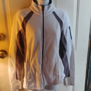 tek gear Cream and Gray Fleece Jacket
